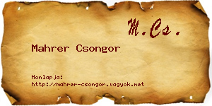 Mahrer Csongor névjegykártya